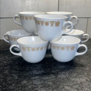 Corelle Livingware Butterfly Gold Elegant White & Gold Floral Coffee/Teacup  Set